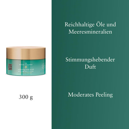 RITUALS Body Scrub The Ritual of Karma – Körperpeeling mit Lotus, weißem Tee, Salz und Meeresmineralien – 94% Inhaltsstoffe natürlichen Ursprungs – 300 g